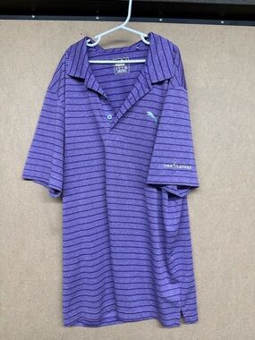 Puma Purple Striped Golf Polo “The Players” Medium